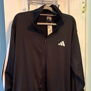 Adidas Men's Black and White Windbreaker